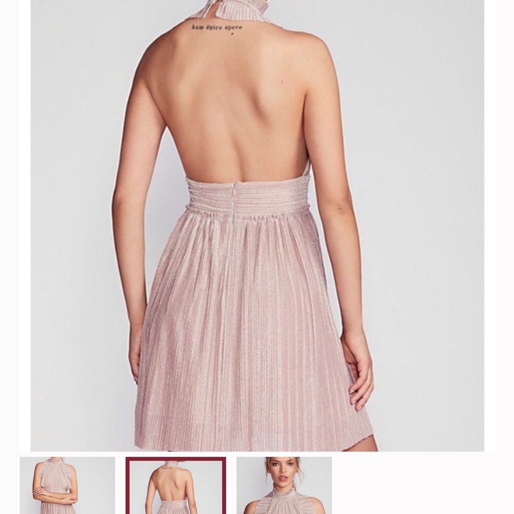 Free People Pleated Shine Fit & Flare Mini Dress - Picture 3 of 12